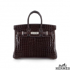 Hermés 25cm Cacoan Shiny Niloticus Crocodile Birkin Bag Hermés 25cm Cacoan Shiny Niloticus Crocodile Birkin Bag